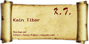 Kain Tibor névjegykártya